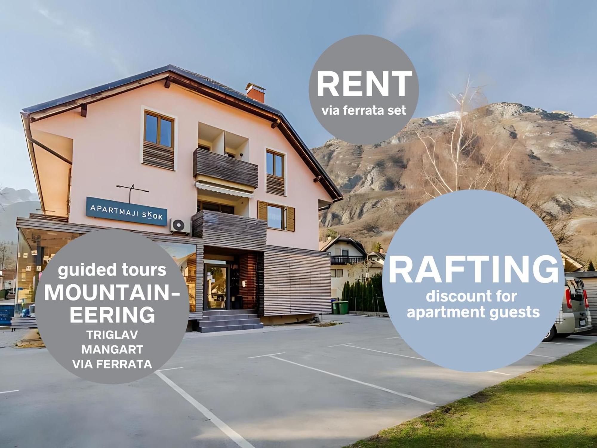 Apartments Skok With Rafting And Free Parking Bovec Kültér fotó